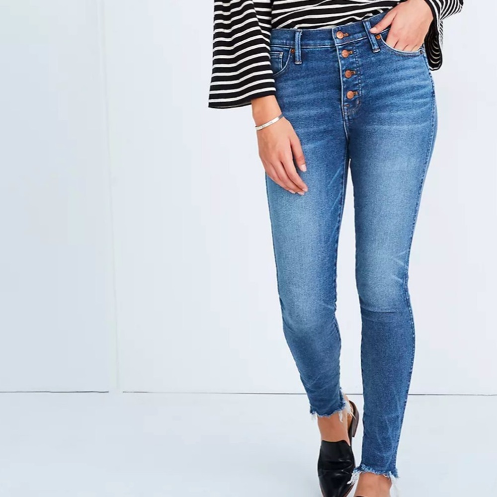 Madewell High Rise Button Front Skinny Jeans